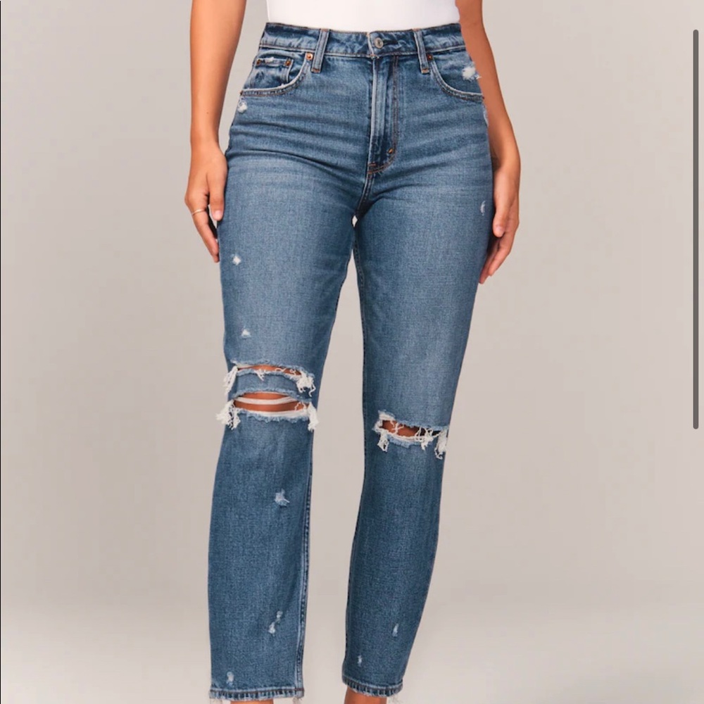 Abercrombie Curve Love High Rise Mom Jeans